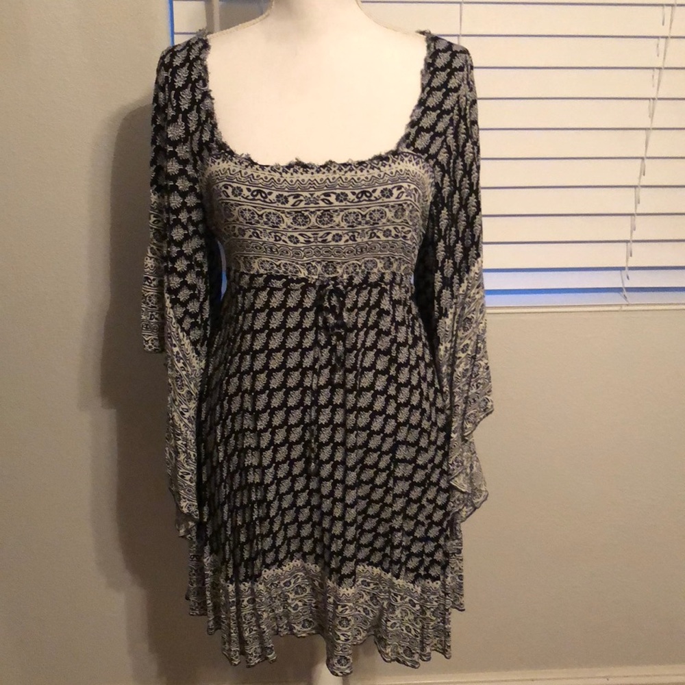 Free people black/blue/white dress
